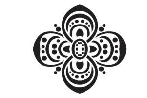 Flower Ornament Border with a design and a transparent background png