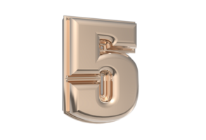 Number 3d one to nine with style color gold png