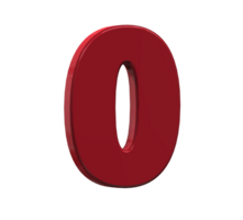 3D Number 1 to 9 with style color red png