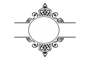 Black Ornament Border With Dot Pattern Design With Transparent Background png