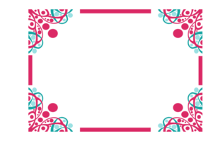 Colorful Ornament Border With Dot Pattern Design With Transparent Background png