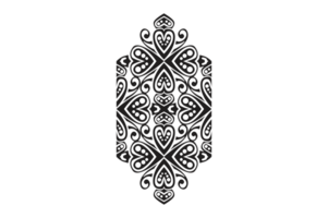 Black Ornament Border With Dot Pattern Design With Transparent Background png