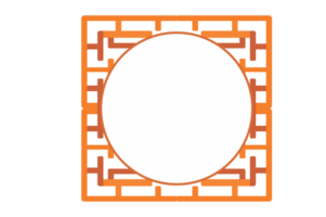 Chinese style  Ornament Border Design With Transparent Background png