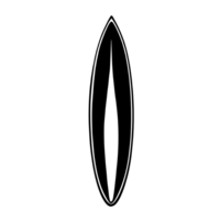Surfbrett Silhouette Symbol. einfach modern minimal eben Stil. Surfen, Strand, Zeichen, Symbol , ai generativ png