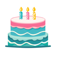 Birthday cake icon. Emoji illustration. Birthday cake with candles , AI Generative png