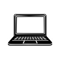 laptop icon. computer notebook with empty screen. blank copy space on modern mobile computer. AI Generative png