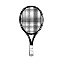 tennis raquette noir silhouette, icône isolé. Facile plat conception. ai génératif png