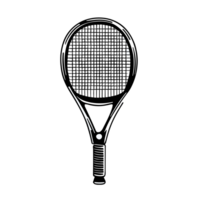 tênis raquete Preto silhueta, ícone isolado. simples plano Projeto. ai generativo png
