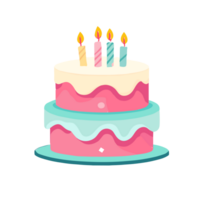 Birthday cake icon. Emoji illustration. Birthday cake with candles , AI Generative png