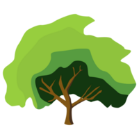 Cute green trees. Can be used to illustrate any nature or healthy lifestyle topic. Flat style png