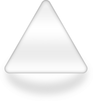 Triangle neumorphic transparent glass button, Minimal button realistic shadow. png