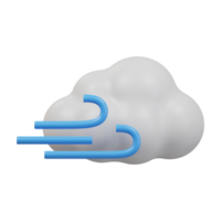 nuage et soufflant vent 3d icône. png