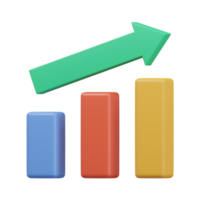 Graph Growth icon 3d render illustration. png