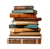 Vibrant Stack of Books in Playful Arrangement, ai generated png