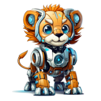 Cartoon lion robots. T-Shirt, Sticker. AI Generated png