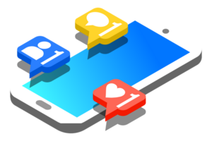 social medios de comunicación concepto en móvil teléfono png