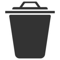 Silhouette of a garbage can. Vector flat icon