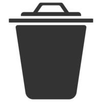 Silhouette of a garbage can. Vector flat icon