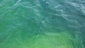 azurblå yta av klar vatten av hav eller hav. video
