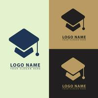 Abstract educational hat icon logo vector