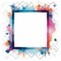 Colorful square frame on white background, post, header, cover, abstract photo