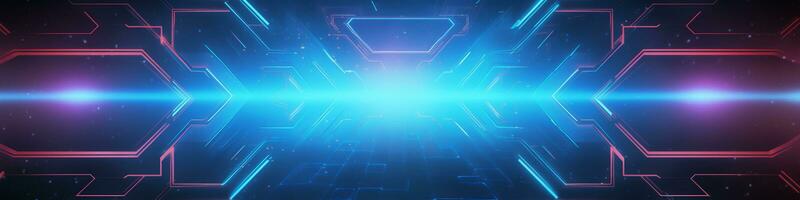 Neon technology background, empty space, futuristic style photo