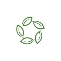 logotipos de la ecología de la hoja del árbol verde vector