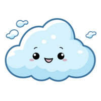 kawaii stijl wolk clip art - ai generatief png