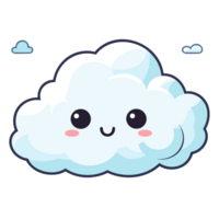 Kawaii Style Cloud Clipart - Ai Generative png