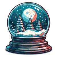 des arbres et Montagne à l'intérieur neige globe clipart - ai génératif png