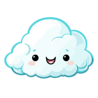 Kawaii Style Cloud Clipart - Ai Generative png