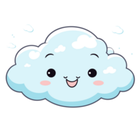 Kawaii Style Cloud Clipart - Ai Generative png