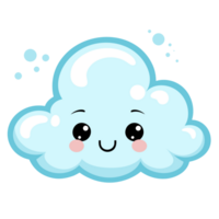 kawaii stijl wolk clip art - ai generatief png