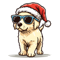 bellissimo cane indossare Santa cappello clipart - ai generativo png