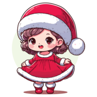 Cute Baby Girl Wearing Santa Hat - Ai Generative png