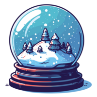 des arbres et Montagne à l'intérieur neige globe clipart - ai génératif png