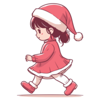 Cute Baby Girl Wearing Santa Hat - Ai Generative png