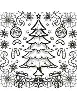 coloring book for kids big christmas tree photo