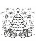 coloring book for kids big christmas tree photo