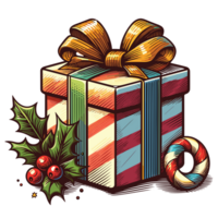 Navidad presente clipart - ai generativo png