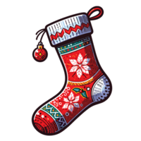 Kerstmis sokken clip art - ai generatief png
