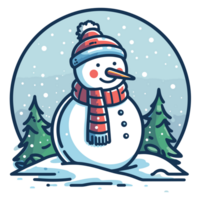 bellissimo Natale pupazzo di neve clipart - ai generativo png