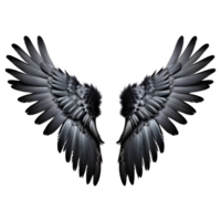 Black Wings Isolated on Transparent Background. AI Generative png