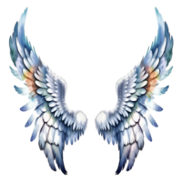 Watercolor Angel Wings Isolated on Transparent Background. AI Generative png