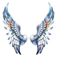 Watercolor Angel Wings Isolated on Transparent Background. AI Generative png