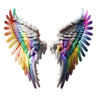 arco Iris anjo asas isolado em transparente fundo. ai generativo png