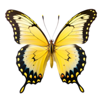 Beautiful Yellow Butterfly Isolated on a Transparent Background. AI Generative png