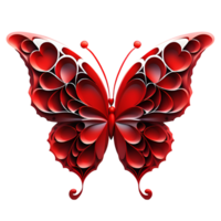 Red Butterfly Isolated. AI Generative png