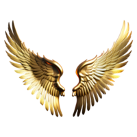 Gold Wings Isolated on Transparent Background. AI Generative png