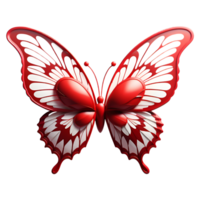 Red Butterfly Isolated. AI Generative png